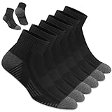 NAVYSPORT Herren Baumwolle Viertel Sportsocken, 6er-Pack, Viertellang (47-50, Schwarz)