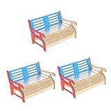 VANZACK 3 Stück Holzspielzeug Hamster Sofa Versteck Haus mit Kletterstuhl Mehrfunktionales Nager Versteck und Ruheplatz Sicherer Holz Käfig Zubehör für Hamster Meerschweinchen Chinchilla
