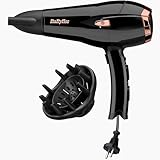 BaByliss Cordkeeper Haartrockner – Leistungsstarker 2000W Föhn mit einzigartigem 1,65m Kabeleinzug, Ionen-Technologie mit Anti-Frizz, 3 Heiz- & 2 Geschwindigkeitsstufen, Schwarz, D373E