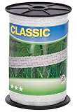 Kerbl 449103 CLASSIC Weidezaunband, Weiß, 4 Leiter, 200m Länge, 10mm Breite
