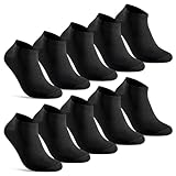 10 Paar Sneaker Socken Herren kurze Socken Baumwolle 10810 (Schwarz 43-46)
