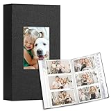 Vienrose Fotoalbum 10x15 Fotos 2 Pack Leinen Cover mit Frontfenster, Einsteckalbum 300 Taschen mit 600 Fotos, Aufbewahrung von Kunstwerken oder Postkarten, Schwarz