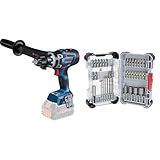 Bosch Professional 18V System BITURBO Akku Schlagbohrschrauber GSB 18V-150 C (inkl. Zusatzhandgriff, ohne Akku/Ladegerät) + 35x Extra Hard Schrauberbit‑ und CYL-3 Bohrer-Set (197 x 110,5 mm)