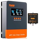 PowMr 60A MPPT Solar Laderegler 12V/24V/48V MAX PV Input Spannung 160VDC mit großem LCD Display, Arbeiten mit Auto AGM, Gel, überfluteten und Lithium Batterien, Plug-and-Play (Upgraded version)+BE24