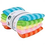 Gestreiftes, Nicht geöltes, multifunktionales Mikrofasertuch, Lazy Dishwashing Hundred Reinigungstuch, Geschirrspültuch Mikrofaser Waschlappen Baby (Pink, One Size)