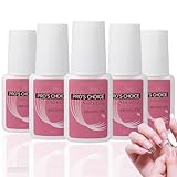 5 Stück Nagel Kleber - Tip Kleber für Gelnägel - Schnelltrocknend Nail Glue Ohne UV Lampe - Langanhaltend Nagelkleber für Kunstnägel, Falsche Acrylnägel, Nägel Charms - Nail Art Tools, 7g/Pcs