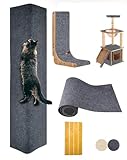 MIAOGE® [200cmx40cm] Selbstklebend Kratzteppich Katze Wand, Kratzmatte, Kratzbretter, Katzen Kratzwand, Katzenkratzbretter (Dunkelgrau, 1 Stück)