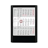 Truento 3-Monats-Tischkalender Standard für 2 Jahre (2025 & 2026) - Kunststoff - schwarz