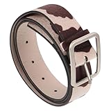 Veemoon Kuh-PU-Gürtelschnallen für Damen, Korsett, Damen, Kette, Cowgirl-Kostüme, Kuh, Plüsch, Hose, Schnalle, Schleifen, Cowgirl, Jeans, Kostüm, Ketten, Bekleidung, Kunstleder, multi, 100X2.9CM