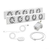 KHIronHive Heizlüfter mit Thermostat und Temperatursensor, energieeffiziente Luftzirkulation/Booster für intelligenten Heizkörper, leiser 18 dB Betrieb, ROHS flammhemmende Schale (DUO-SET)