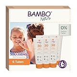 Bambo Nature Baby- Sonnencreme mit LSF30 | Vorratspackung 6x200 ml | Hoher UVA/UVB-Schutz, Sonnenschutzmittel für Kinder | Wasserfest & Dermatologisch getestet | Vegan und nicht-klebrige Formel