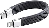 Callstel Lightning Ladekabel: Kurzes, Flexibles Lade-/Datenkabel, USB-C auf 8-Pin, MFi, 45 W, 13 cm (Lightning Ladekabel USB-C, extra kurzes USB-C Lightning Kabel, Kfz Ladegerät)