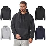 Iron Mountain Weicher Fleece-Pullover mit Kapuze für Herren, umweltfreundliches Oberteil aus wiedergewonnenem Garn, Holzkohle Mergel, 4XL