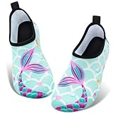 WAWSAM Kinder Strandschuhe Mädchen Meerjungfrau Schwimmschuhe Aqua Schuhe (Blau, Toddler, Numeric_30, Numeric_Range, eu_Footwear_Size_System, Numeric_31, medium)