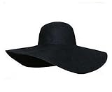 erioctry Frauen Mädchen Großer Rand Garten Strand Big Summer Sun Hat Pool Garten Strand Strohhut für Urlaub Reise Schwarz