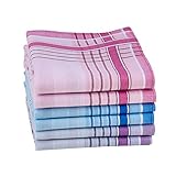 Houlife Damen Taschentücher aus Reiner Gekämmte Baumwolle Stofftaschentücher 3 Farben für Alltagsgebrauch 6/12 Stücke 28x28cm Weihnachtsgeschenke