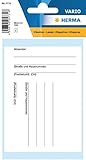 HERMA 5731 Adress-Aufkleber zur Handbeschriftung, 8 Stück, 80 x 110 mm, selbstklebend, matt, Papier Paketadressen Textetiketten für Päckchen und Pakete, weiß