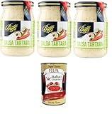 Biffi - Salsa Tartara - Multipack - Tartarsauce - Multipack - 3 Gläser à 180 g + Italian Gourmet polpa 400g