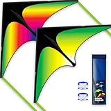 SGftre Delta Drachen Set für Kinder und Erwachsene, Leicht zu Fliegen Outdoor Fun Flugdrachen, Perfekt für Strände und Parks, Ideal für Kinder Winddrachen und Erwachsene Kite für Familie Spaß