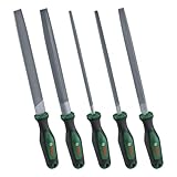 Bosch Feilen Set 5-teilig (Robustes Metallfeilen Set inkl. Rund-/Halbrund-/Flach-/Dreieck-/Vierkantfeilen; Harter Kohlenstoffstahl; Schaftlänge 200mm; Mittlerer Hieb 2; Ergonomischer Softgrip)
