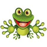 tradercat autoaufkleber lustig Funny Frosch, Aufkleber Badezimmer, Aufkleber Auto Motorrad Roller Laptop Koffer Kühlschrank Badezimmer Dekoration Aufkleber mülltonne wetterfest (10x7cm)