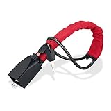 Relaxdays Lenkradschloss für PKW, Doppel-Autoschloss für Gurtbuchse, universal, Auto Diebstahlschutz, Stahl, schwarz/rot
