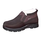Hanraz hallenschuhe herren, Winterschuhe Herren Gefüttert - Rutschfest Unisex Trekkingschuhe Leichte Warm Barfussschuhe Wanderschuhe Outdoor Winter Herbstschuhe Gr.38-46 EU