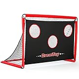 BremToy Fussballtor Trainer, 2 in 1 Fussballtor mit Torwand, Fußballtor Kinder mit Tragetasche, Fussball Tor 180x120x120cm für Familien, Garten, Hinterhof