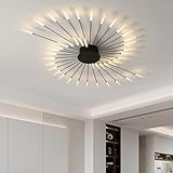 Moderne led deckenlampe,42 KöPfe,HalbbüNdige Deckenbeleuchtung Geformt Wie Ein Feuerwerk,Schwarze Deckenleuchte Deckenleuchten FüR Schlafzimmer,Wohnzimmer,KüChe,Esszimmer,BüRo, Fernbedienung Dimmbar