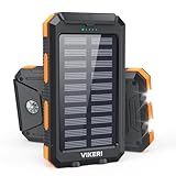 Vikeri Solar Powerbank 26800mAh, Powerbank Solar Wasserdichtes USB C Externer Akku mit 4 Outputs, Power Bank für Smartphones, Tablets und mehr
