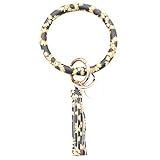 jieGorge Fashion Trend Großes Lederarmband Quaste Rund Schlüsselanhänger Ring Schmuck Armband Zubehör Kleidung Schuhe & Accessoires (E)