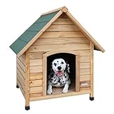 Kerbl Hundehütte (L x B x H 85 x 73 x 80 cm, mit Bitumenüberdachung, mit höhenverstellbaren Füßen) 82394