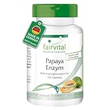 Fairvital | Papaya Enzym Tabletten - 100 Tabletten - HOCHDOSIERT - VEGAN - mit Papain, Amylase und Protease