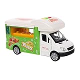 HEALSOPTHY Kinderspielzeug Foodtruck mit Friktionsantrieb Spielbares Pizza Fast Food Pädagogisches Rollenspiel Kochset für Kleinkinder Fördert Kreativität und Feinmotorik