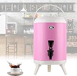 Isolierter Getränkespender aus Edelstahl, Warmwasserfass für die Küche zu Hause mit Griff für Partys, Grillabende, Familientreffen, Camping/Pink