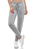 Smith & Solo Women's Jogging Bottoms - Sports Trousers Women Cotton | Sweatpants Slim Fit Casual Trousers Long | Training Trousers Fitness High Waist - Jogger Running Trousers Modern - Grey - Large