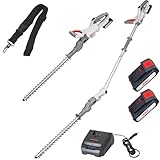 IKRA 2in1 Akku Heckenschere ICPH 2050 mit Teleskopstange für hohe Hecken, inkl. 2X Akku 20V, Schnellladestation & Schultergurt