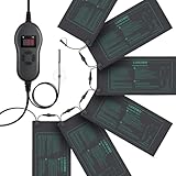 Luxbird Heizmatte mit Thermostat, 6 Heizmatten mit 1 Controller, Zimmergewächshaus Wärmematte 30 Watt, Eins-zu-viele-Steuerung, IP67 Wasserdicht, Größe der Matte 52.7x25.4cm