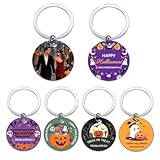 Personalisierter Schlüsselanhänger mit Foto-Druck | Individuelles Geschenk für Paare | Rostfreier Edelstahl | UV-Farbdruck | Geschenkidee für Freund, Freundin, Jahrestag (Halloween)