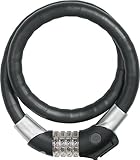 ABUS Kabelschloss Steel-O-Flex Raydo Pro 1460/85 KF - Fahrradschloss-Set mit Halterung KF für den Sattelklemmbolzen des Fahrrads - 20 mm Sicherheitslevel 6 - Schwarz