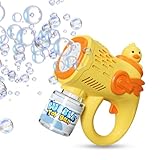NAJILI Seifenblasenpistole Elektrisch, 4000 Blasen/Minute mit 200ML Tank, Bubble Machine mit LED Licht für Kindergeburtstag Outdoor-Party, Automatische Seifenblasenmaschine