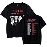 HTHDA Jesse & Joy EL Despecho Tour 2025 Streetwear Sommer Loose Tops,Hip Hop Trend T-Shirt,Fan-Shirt Kurzarm,Rundhals Damen Herren,Schwarz,S