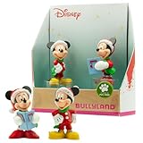 Bullyland 15074 - Spielfiguren Set Walt Dinsey Mickey & Minnie Mouse zu Weihnachten, detailgetreu, als kleines Geschenk für Kinder ab 3 Jahren