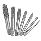 7 Stück Gewindebohrer Set, Fixinus HSS Gewindeschneidwerkzeug Set M3 M4 M5 M6 M8 M10 M12 Handgewindebohrer Satz