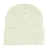 Generisch Unisex Beanie Mütze einfarbig Klassische Feinstrick Winter Strickmütze mit breitem Umschlag Elastische Beanie in vielen Farben für Damen und Herren