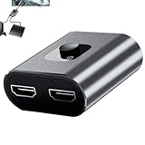 Video Splitter - 2-in-1 Aluminium Umschalter | Plug-and-Play Display Port Verteiler für PC, Laptop, Monitor, Fernseher, Büro, Klassenzimmer, Studio und