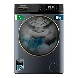 Cecotec Frontlader-Waschmaschine 9 kg Bolero Dresscode 9610 Inverter Ice Blue A. 2000W, 1400 U/min, Niedriger Verbrauch, Dampffunktion, Inverter Plus Motor, Optimiert Wasser- und Waschmittelverbrauch