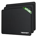 TECKNET Mauspad, 3 Pack Mousepad 270 x 210 mm, wasserdichte Gaming Mauspad Mausmatte mit vernähte Kanten, rutschfeste Gummiunterseite, Glatte Oberflächen, Geeignet für Computer, Laptop und PC