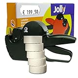 Preisauszeichner Set Jolly C8 inkl. 5 Rollen 26x12 Preisetiketten - weiss permanent | MHD Datumsauszeichner | HUTNER