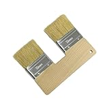 Baoblaze Doppelter Pinsel, breites Beizpinsel-Malwerkzeug, tragbarer Flachpinsel mit Holzgriff